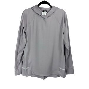 New Balance Travel Hoodie Womens Gray Full Back Zip Outdoor Sport Stretch Size L